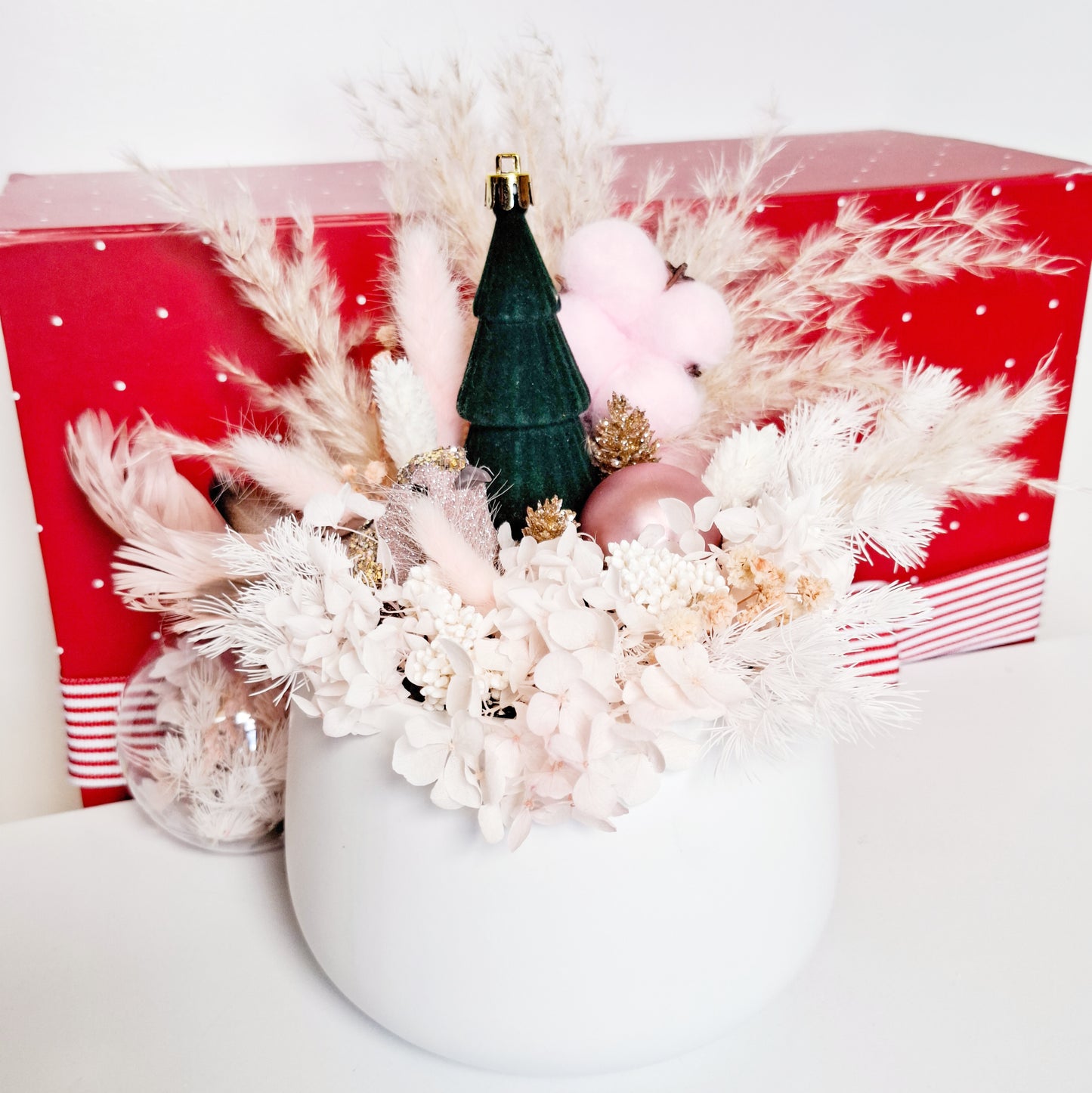 Magical Pink Christmas Dried Floral Arrangement