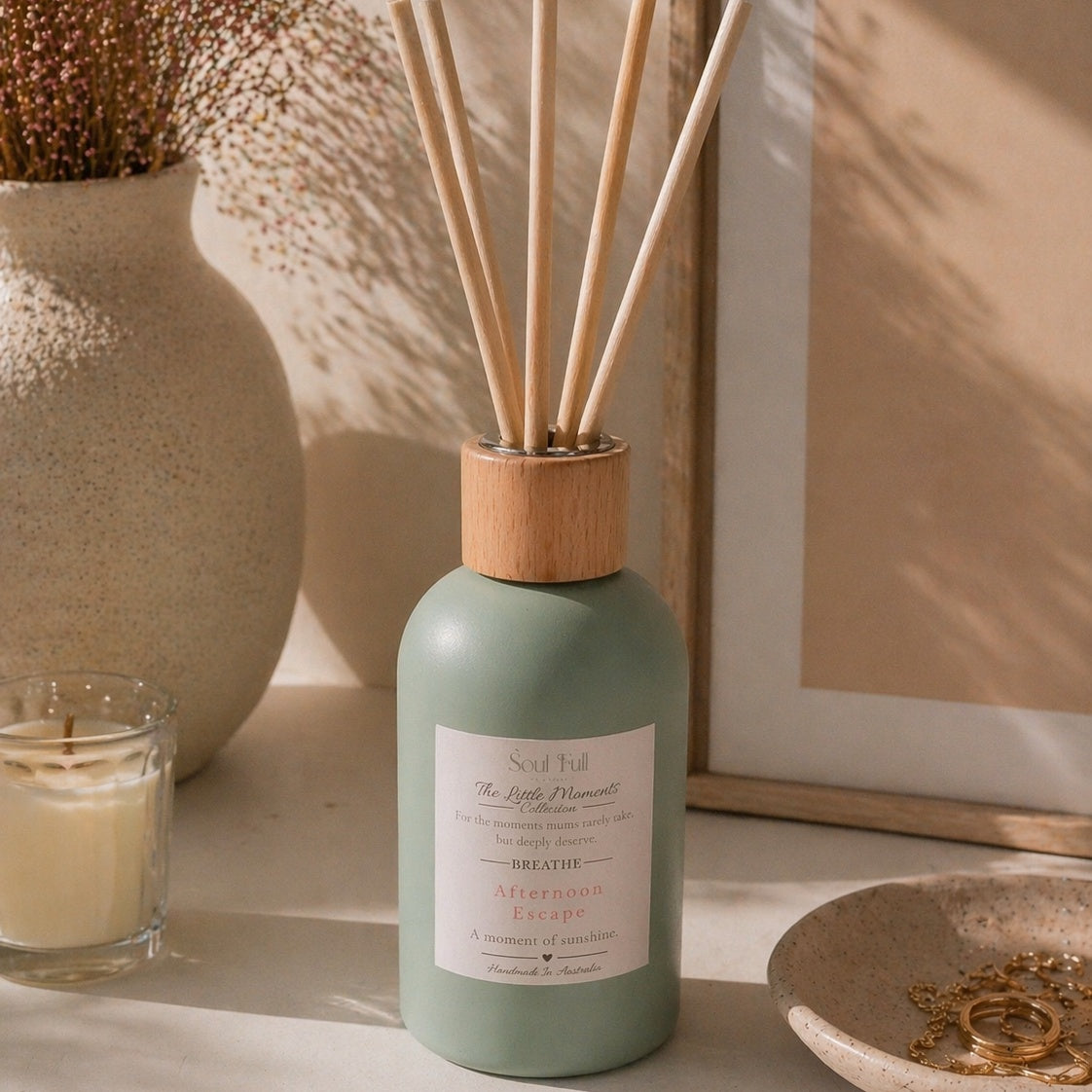 Little Moments Reed Diffuser – Sage Green Vessel