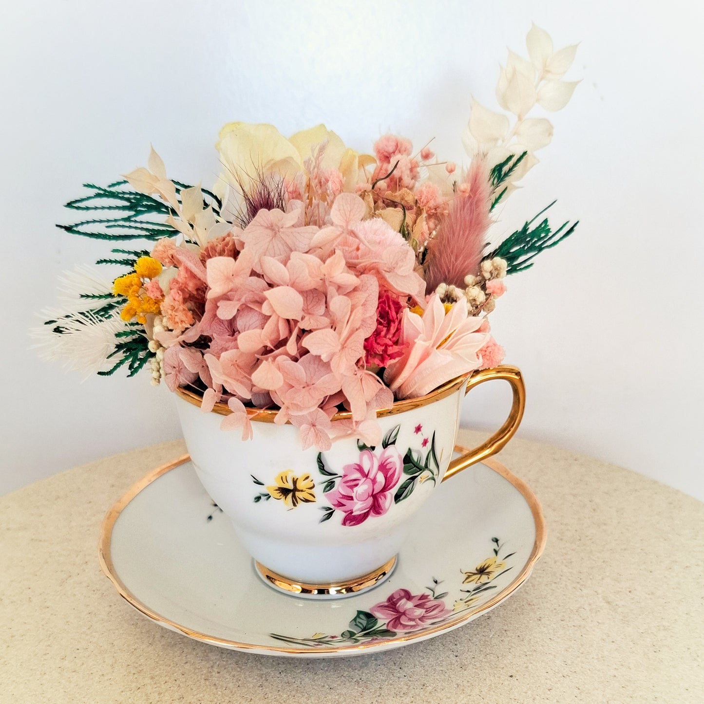Martika Dried Floral Teacup Arrangement