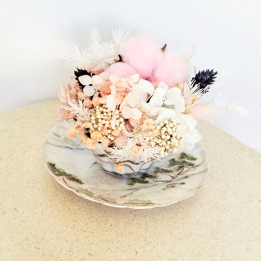 Trixie Dried Floral Teacup Arrangement